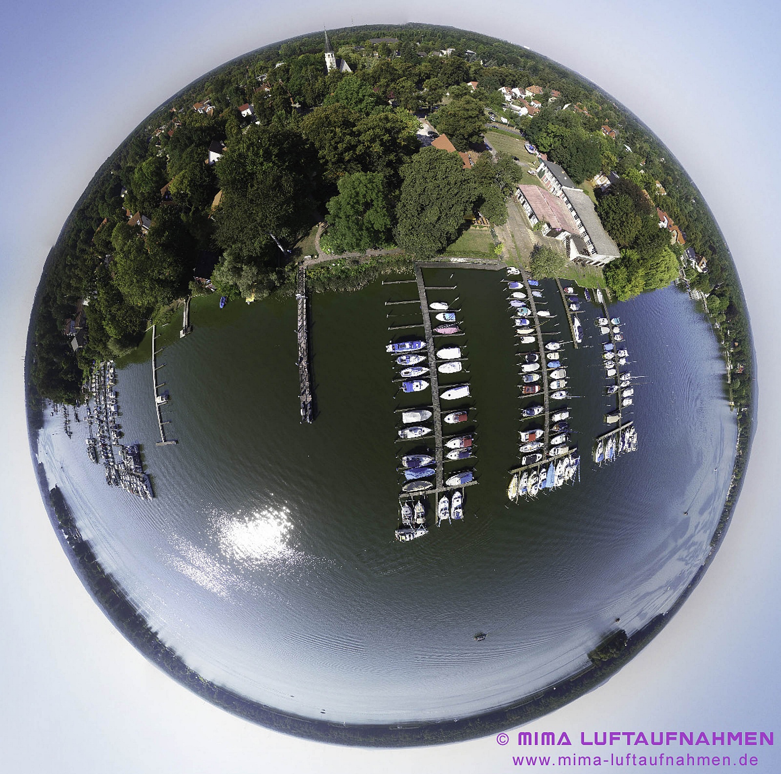 Zeuthener See in Höhe Restaurant Olympia - Luftaufnahmen